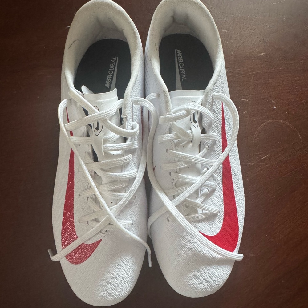 Nike Mercurial White and Red Cleats